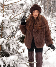 Romina Fur Jacket – Dark Brown