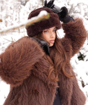 Romina Fur Jacket – Dark Brown