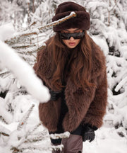 Romina Fur Jacket – Dark Brown