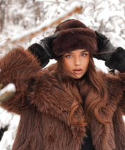 Romina Fur Jacket – Dark Brown