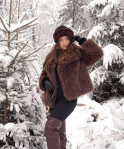 Romina Fur Jacket – Dark Brown