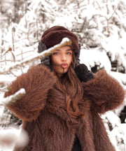Romina Fur Jacket – Dark Brown