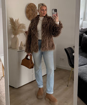 Sophie Fur Jacket – Brown