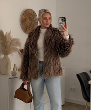Sophie Fur Jacket – Brown