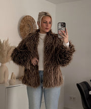 Sophie Fur Jacket – Brown