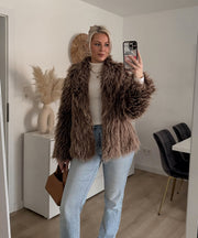 Sophie Fur Jacket – Brown