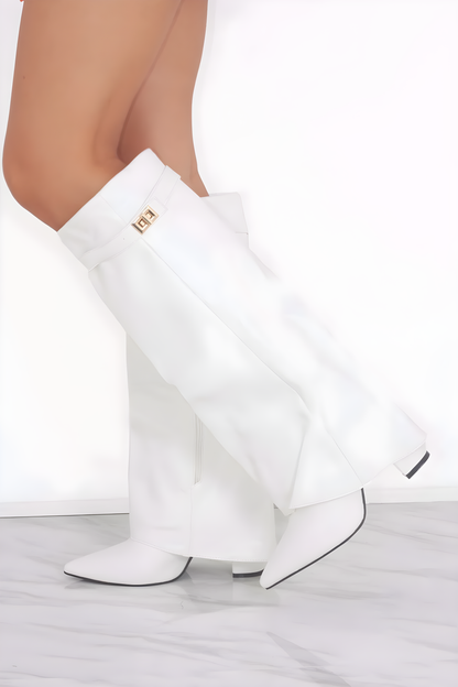 Lucia Voss Leather White Boots