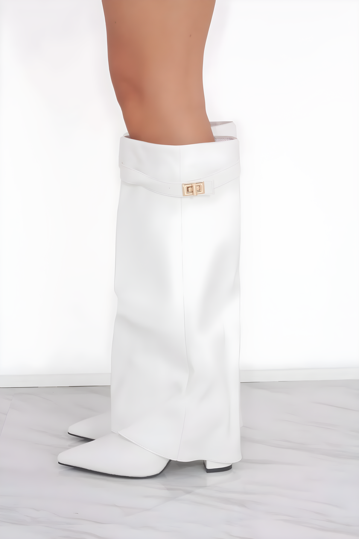 Lucia Voss Leather White Boots