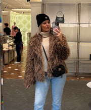 Sophie Fur Jacket – Brown