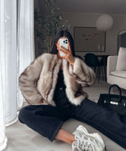 Trixa Fur Jacket – Beige