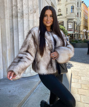 Trixa Fur Jacket – Beige