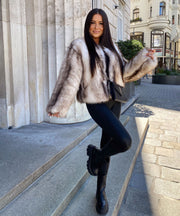 Trixa Fur Jacket – Beige