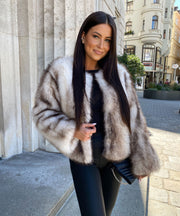Trixa Fur Jacket – Beige