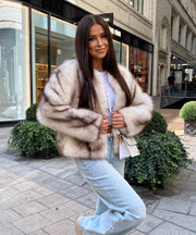 Trixa Fur Jacket – Beige