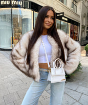 Trixa Fur Jacket – Beige