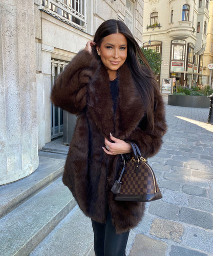 Linn Fur Jacket – Brown