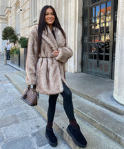 Linn Fur Jacket – Beige